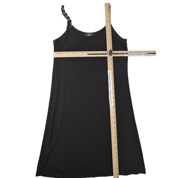 MSK Slip Dress Womens S Petite Black Pullover Sleeveless Gold Trim Shoulder - Picture 6 of 8